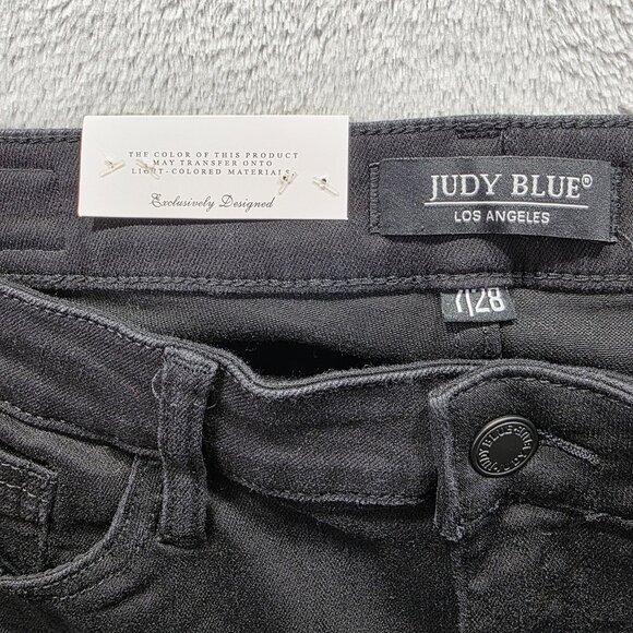 Judy Blue Jeans Womens 7 28 Black Slim Fit Mid Rise Distressed Stretch JB88137 - Picture 6 of 13